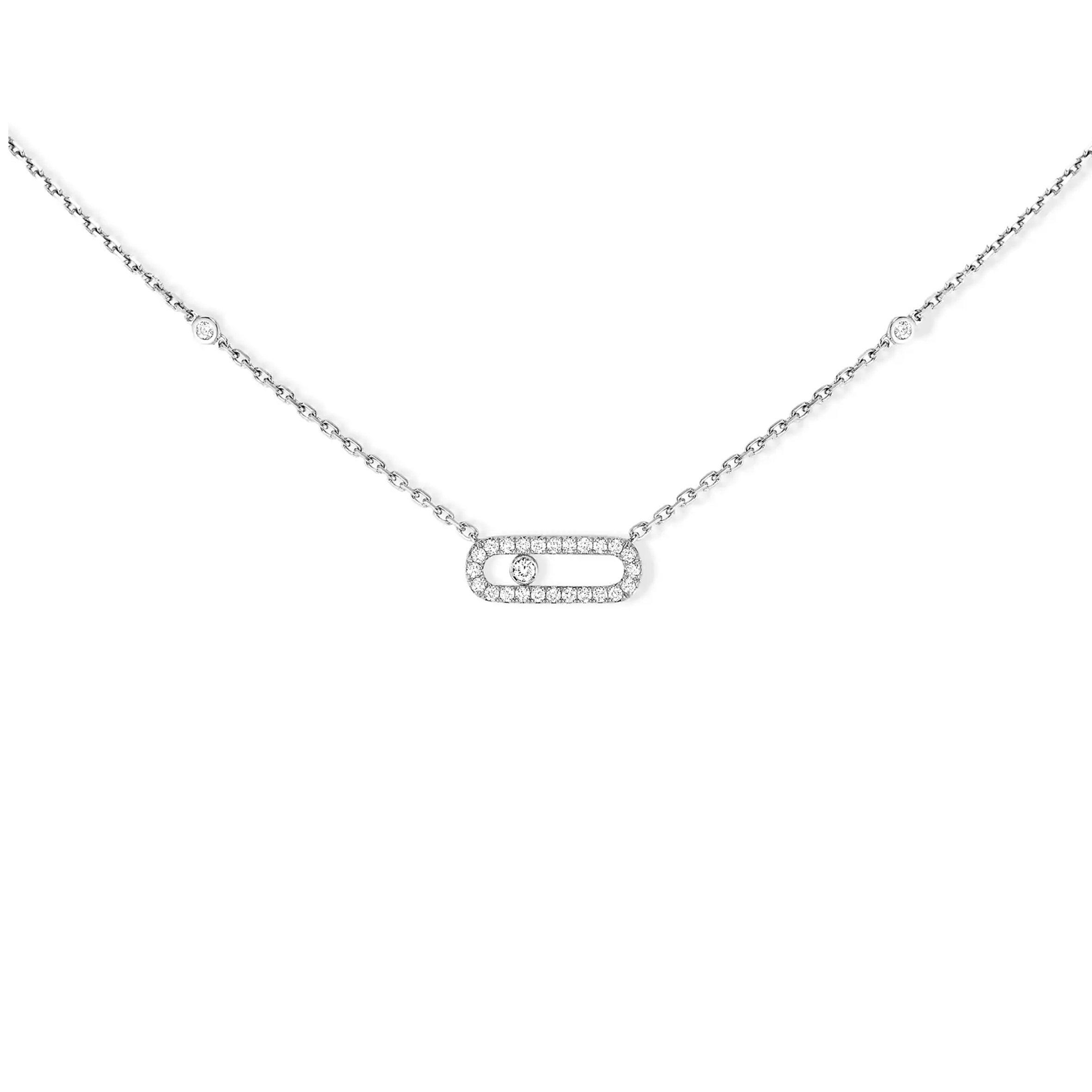 MESSIKA PARIS MOVE UNO PAVÉ WHITE GOLD DIAMOND NECKLACE 4708